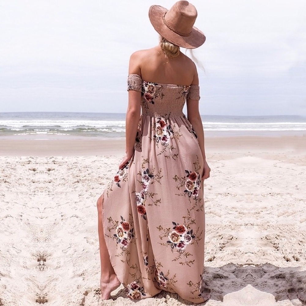 Off Shoulder Floral High Low Dress - Picture 3 of 5